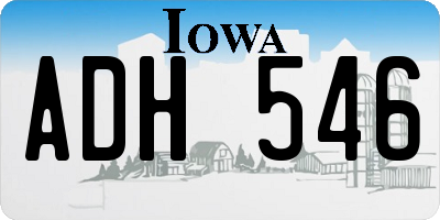 IA license plate ADH546