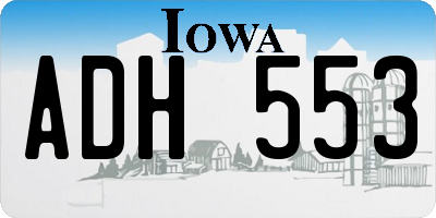 IA license plate ADH553
