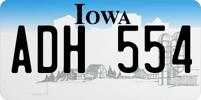 IA license plate ADH554