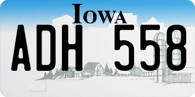 IA license plate ADH558