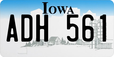 IA license plate ADH561