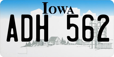IA license plate ADH562