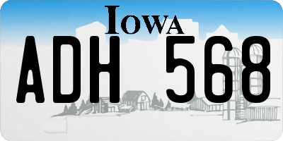 IA license plate ADH568