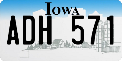 IA license plate ADH571