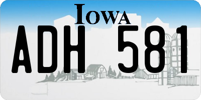 IA license plate ADH581