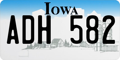 IA license plate ADH582