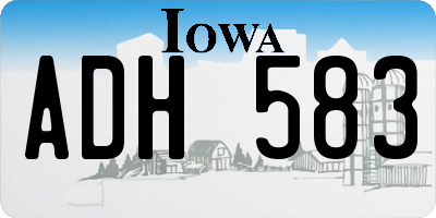 IA license plate ADH583