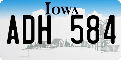 IA license plate ADH584