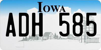 IA license plate ADH585