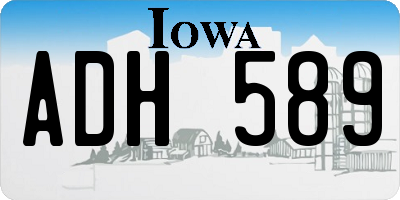 IA license plate ADH589