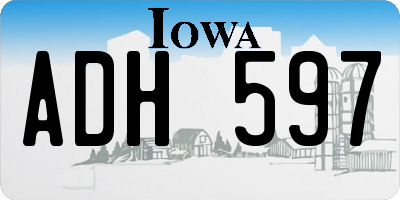IA license plate ADH597