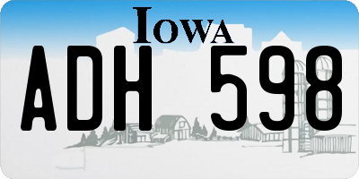 IA license plate ADH598