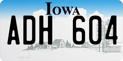 IA license plate ADH604