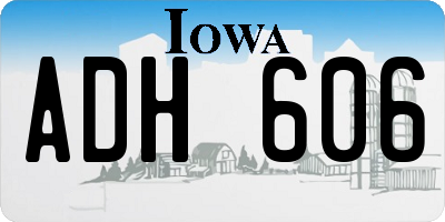 IA license plate ADH606