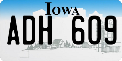 IA license plate ADH609