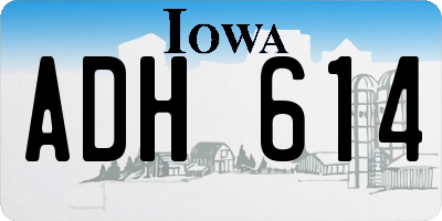 IA license plate ADH614