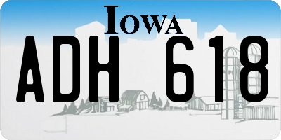 IA license plate ADH618