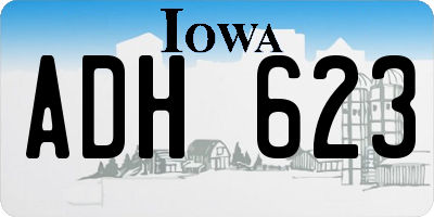 IA license plate ADH623
