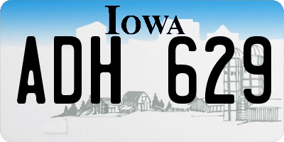 IA license plate ADH629