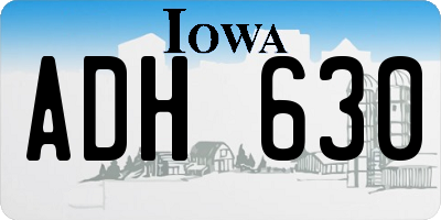 IA license plate ADH630