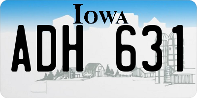 IA license plate ADH631