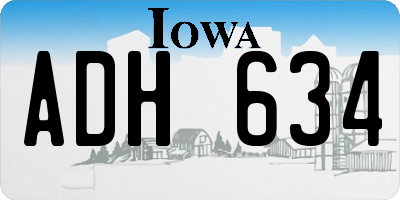 IA license plate ADH634