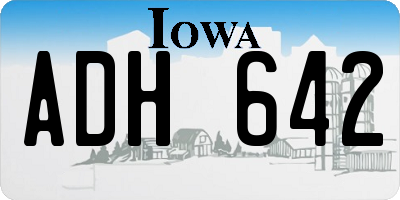 IA license plate ADH642