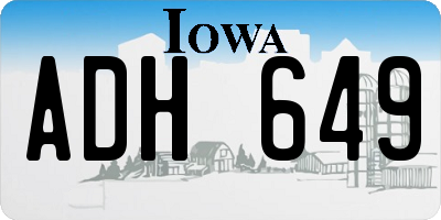 IA license plate ADH649