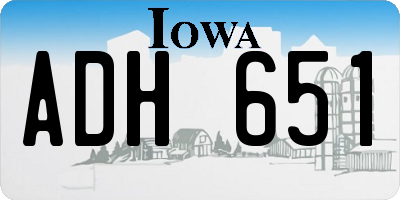 IA license plate ADH651
