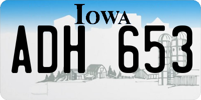 IA license plate ADH653