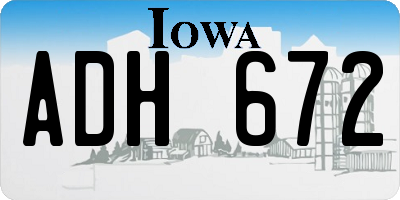 IA license plate ADH672