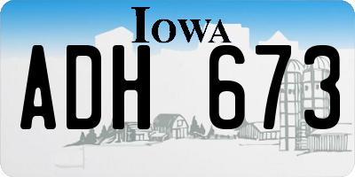 IA license plate ADH673