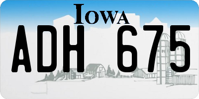 IA license plate ADH675