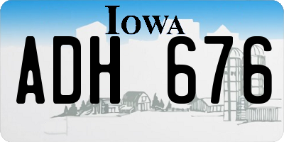 IA license plate ADH676