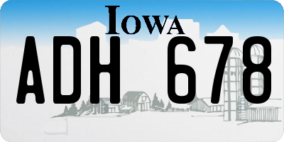 IA license plate ADH678
