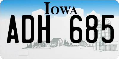 IA license plate ADH685