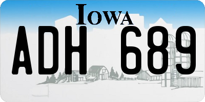 IA license plate ADH689