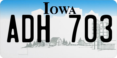 IA license plate ADH703