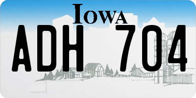 IA license plate ADH704