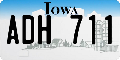 IA license plate ADH711