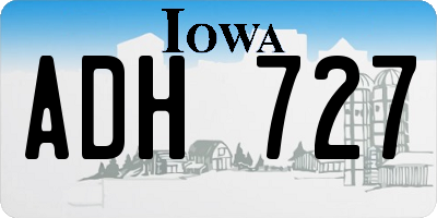 IA license plate ADH727