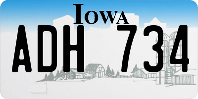 IA license plate ADH734