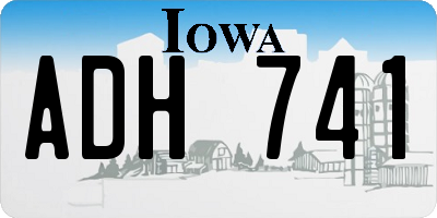 IA license plate ADH741