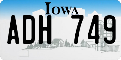 IA license plate ADH749