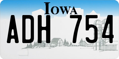 IA license plate ADH754