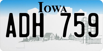 IA license plate ADH759