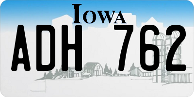 IA license plate ADH762