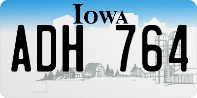 IA license plate ADH764