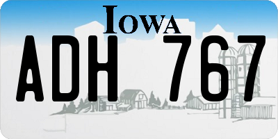 IA license plate ADH767
