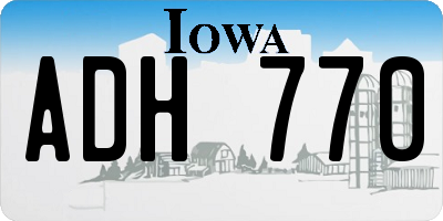 IA license plate ADH770
